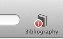 Book toolbar button with red mark